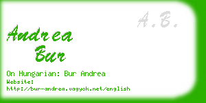 andrea bur business card